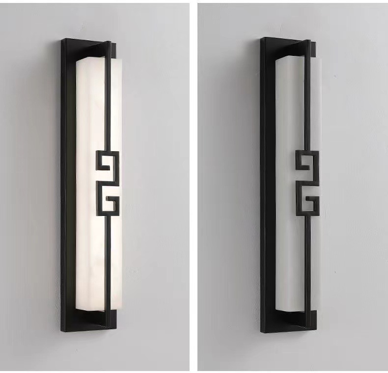 新中式壁灯客厅电视背景墙现代简约卧室床头走廊户外防水壁灯长条详情18