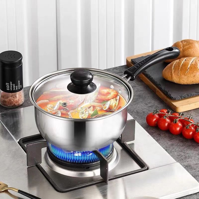 Stainless steel milk pot, small soup pot, small steamer, mini pot, baby food cooking, hot milk pot, induction cooker, small milk pot pic 10