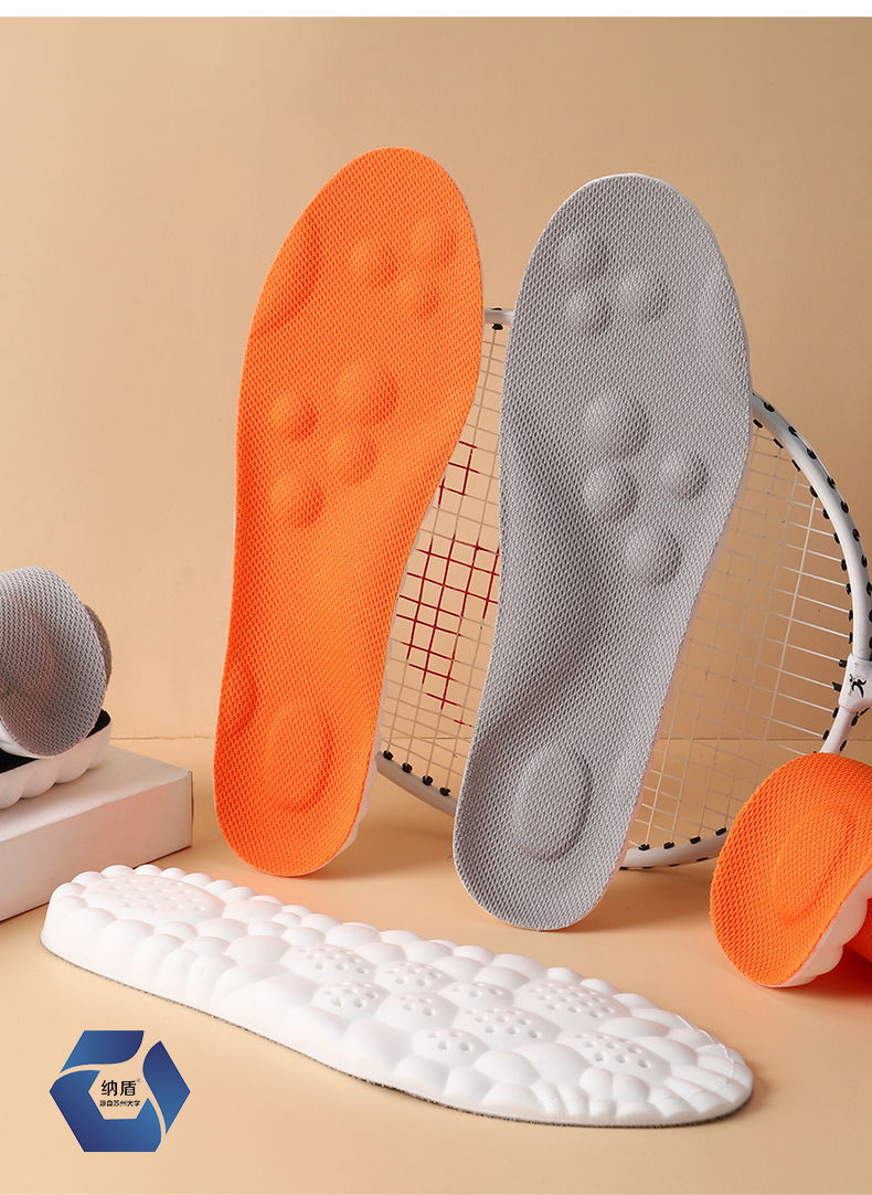 4D sports insoles for men and women, PU arch full pads, antibacterial, deodorizing, sweat-absorbing, breathable, highly elastic, shock-absorbing, leisure military training pic 19