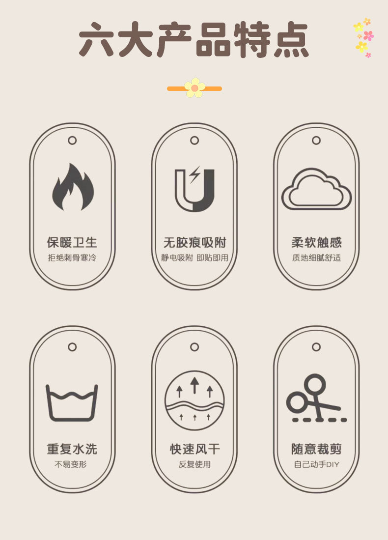 马桶垫加厚通用双重稳固防滑马桶贴粘扣式毛绒家用马桶坐垫冬季保0358详情4