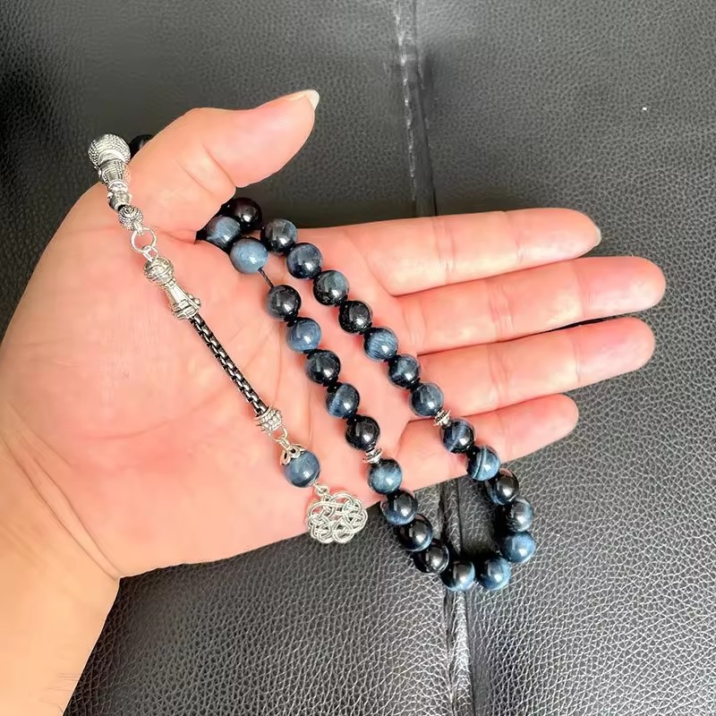 Muslim prayer bead bracelet 10MM natural weathered agate 33 prayer beads TASBIH, cross-border jewelry from the Middle East and Indonesia pic 1