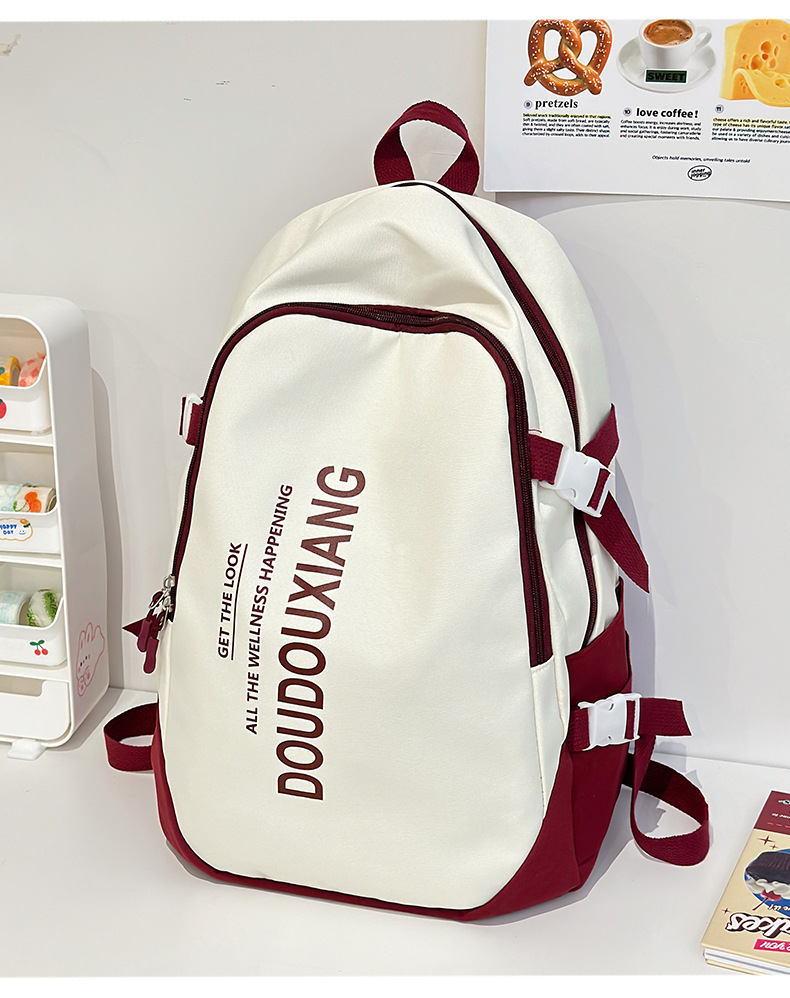 新款时尚休闲书包少女中学生双肩包高颜值大容量情侣双肩电脑包详情34