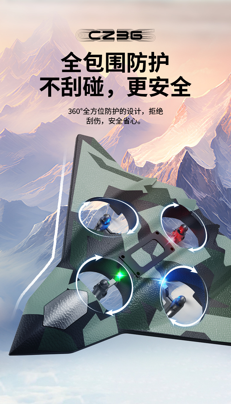 跨境外贸CZ36泡沫遥控飞机特技环绕滑翔机手抛儿童电动战斗机遥控玩具详情5