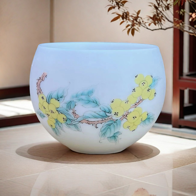 羊脂玉陶瓷功夫茶杯品茗杯主人杯单杯中式个人杯品茶杯礼品详情5