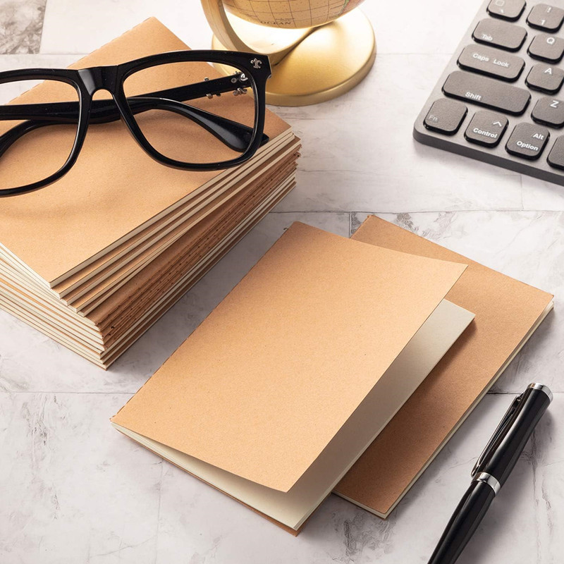 Small diary, pocket notebook, notepad, record book, mini diary, 64mo, black exercise book, kraft paper pic 1