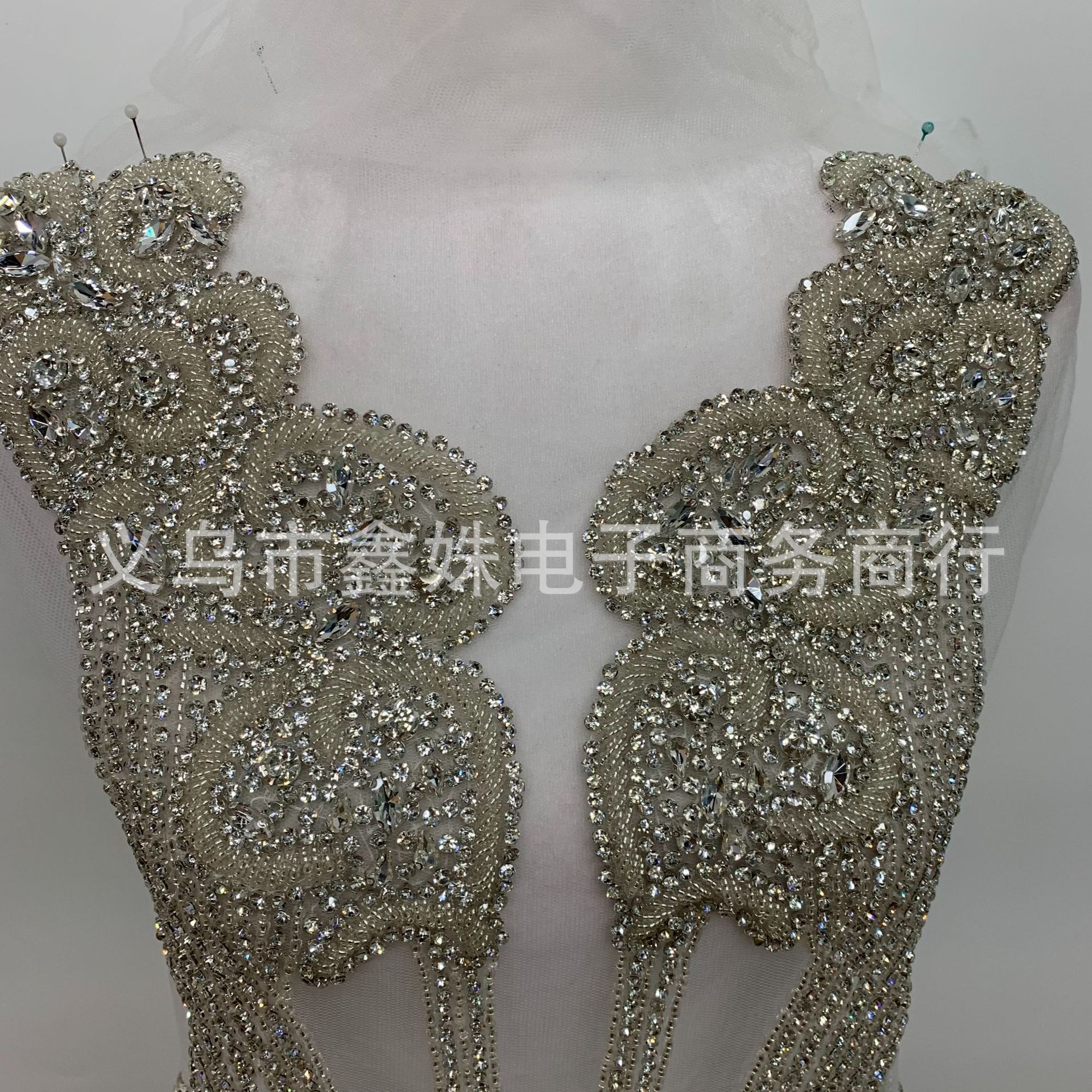Ultra-heavy industry luxury hand-beaded luxury wedding dress and evening gown glass rhinestone cut pieces clothing accessories pic 3
