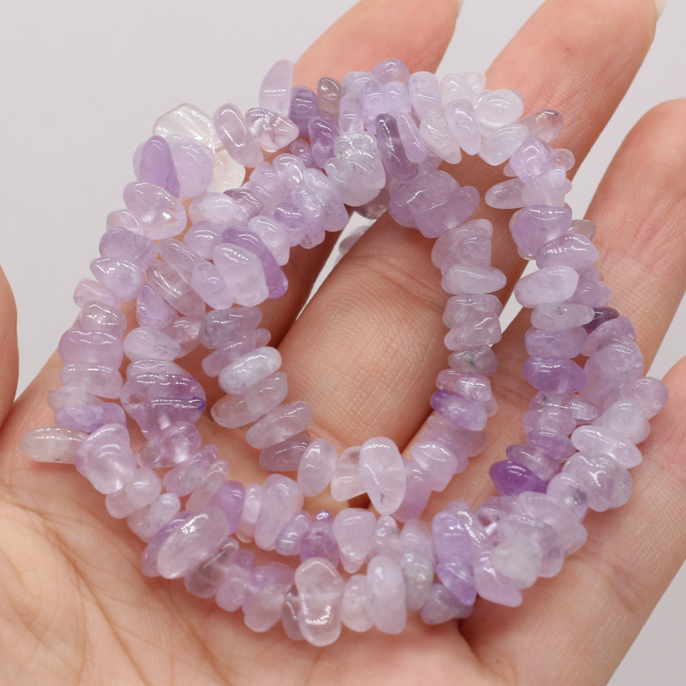 Wholesale of semi-finished DIY jewelry and handcrafted accessories made from natural crushed stone, amethyst and fluorite raw stones, beads with holes pic 9