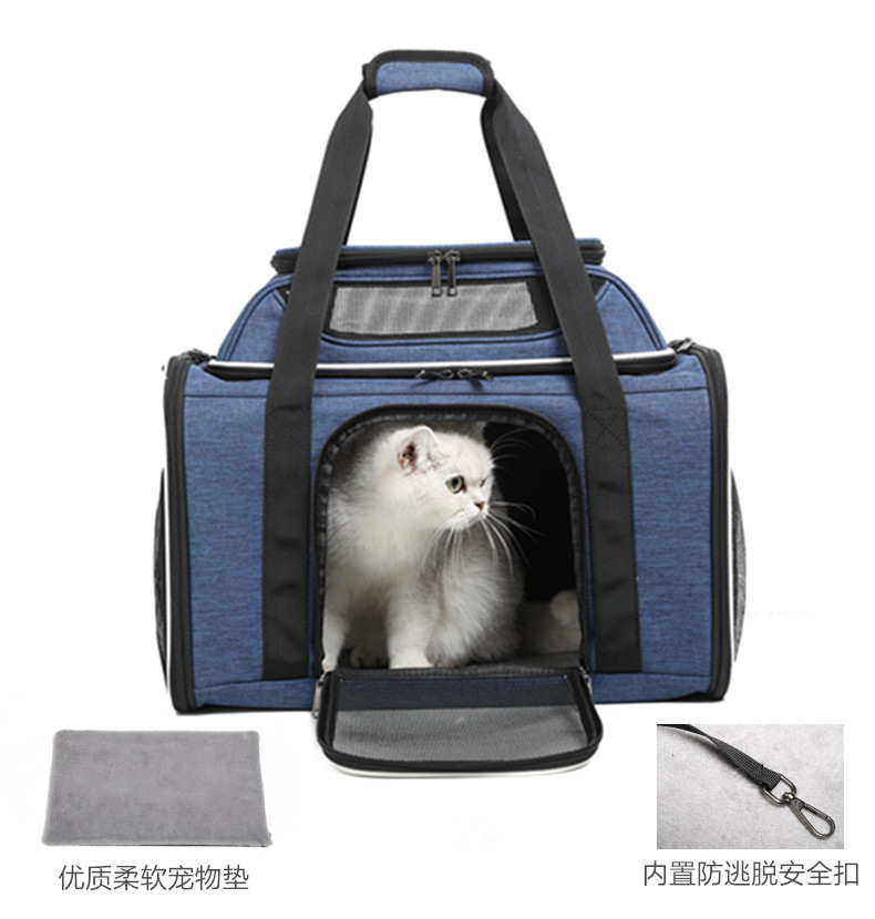 跨境新款猫包外出便携大容量增高透气拉杆箱可折叠车载狗狗宠物包详情11