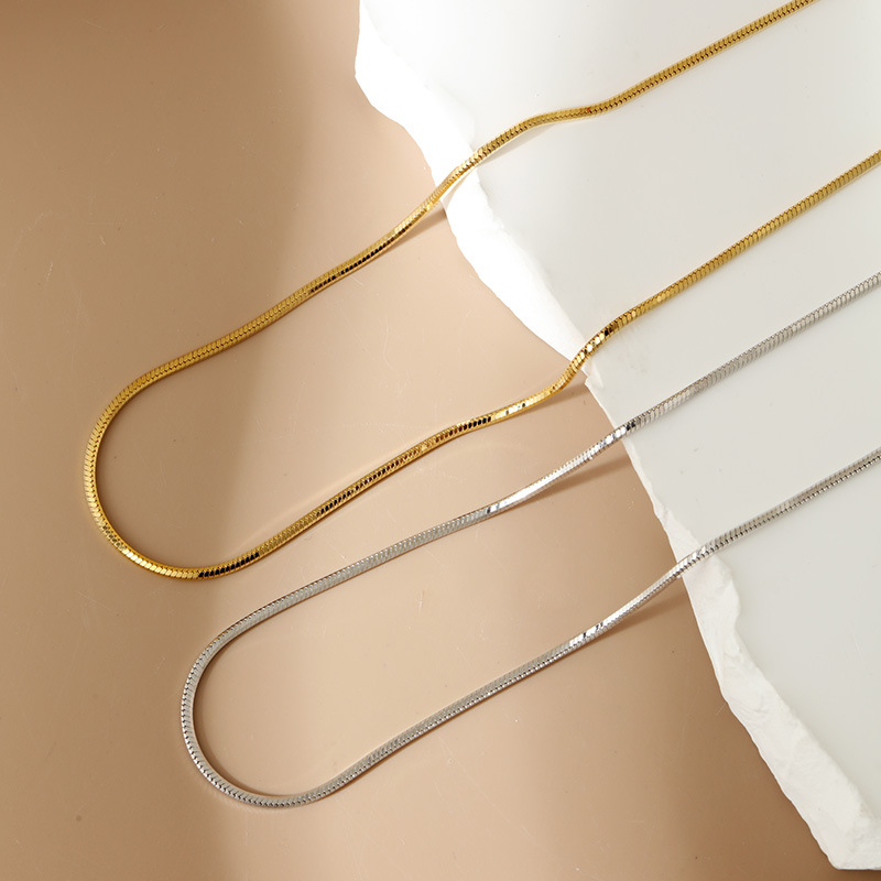 S925纯银项链八角蛇骨意大利锁骨链女高级感小众夏季设计饰品配饰详情5