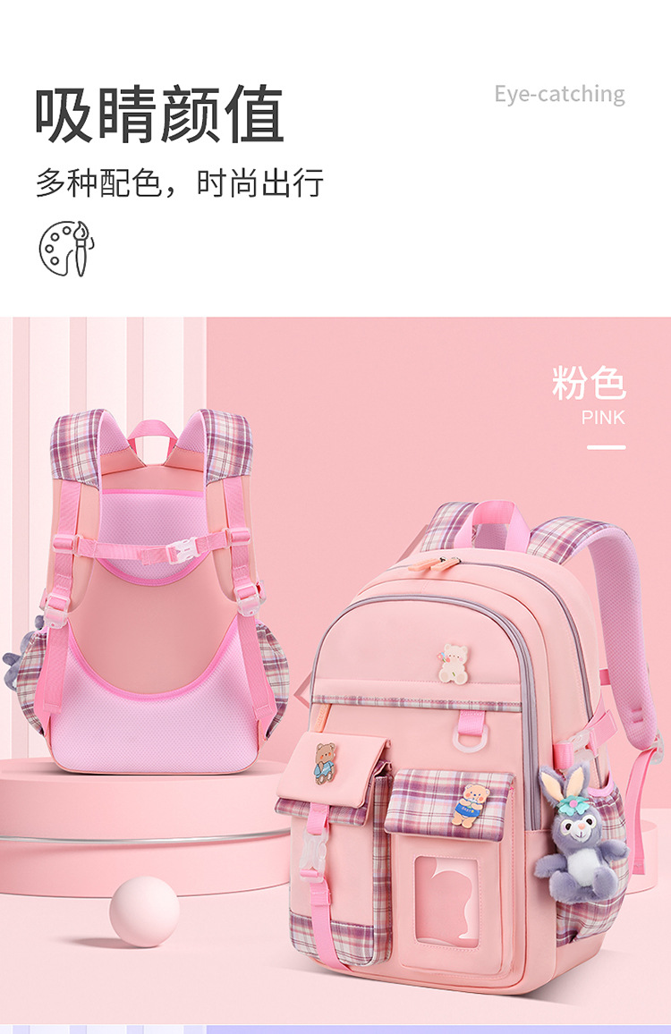 New style of schoolbag for girls 1-3-6 grade cartoon cute children backpack Lightweight and lightening student schoolbag pic 19