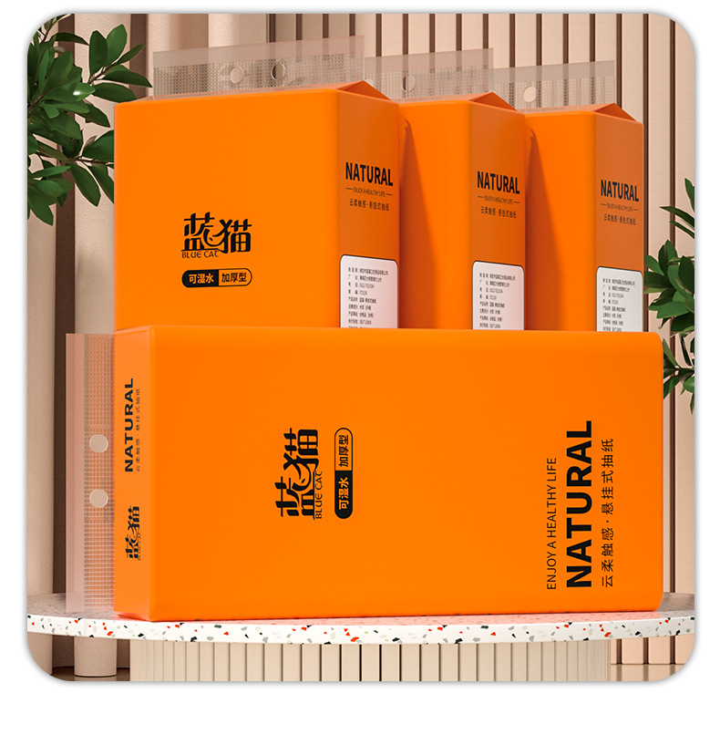 Blue Cat 1,120 large packs of hanging tissues for home use, cost-effective kitchen hanging tissues, hand towels, and toilet paper pic 15