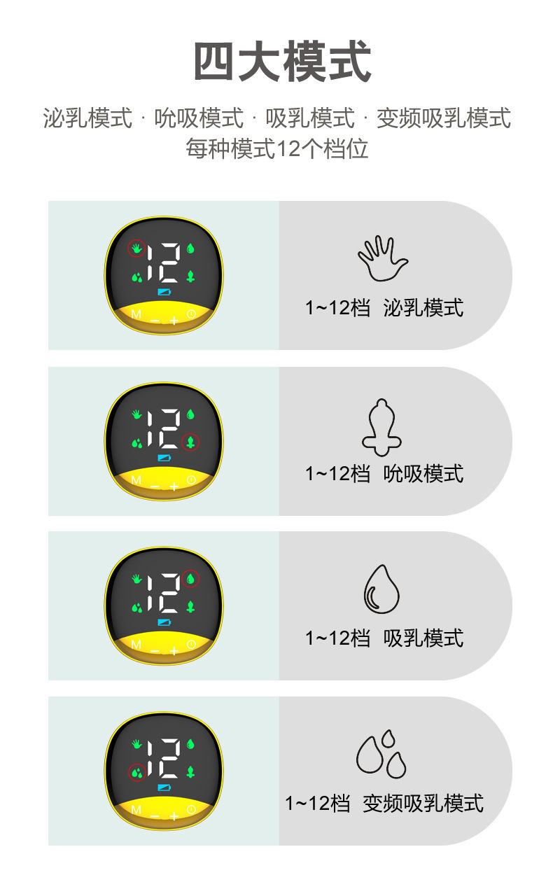 跨境专供电动吸奶器英文包装穿戴式双边无痛按摩母乳收集器集乳器详情10