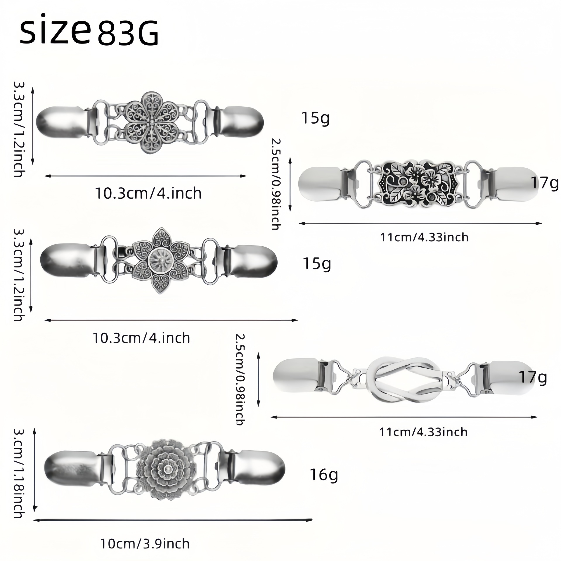 欧美复古合金毛衣夹丝巾开衫扣衬衣领夹防走光束紧夹胸针厂家直销详情30