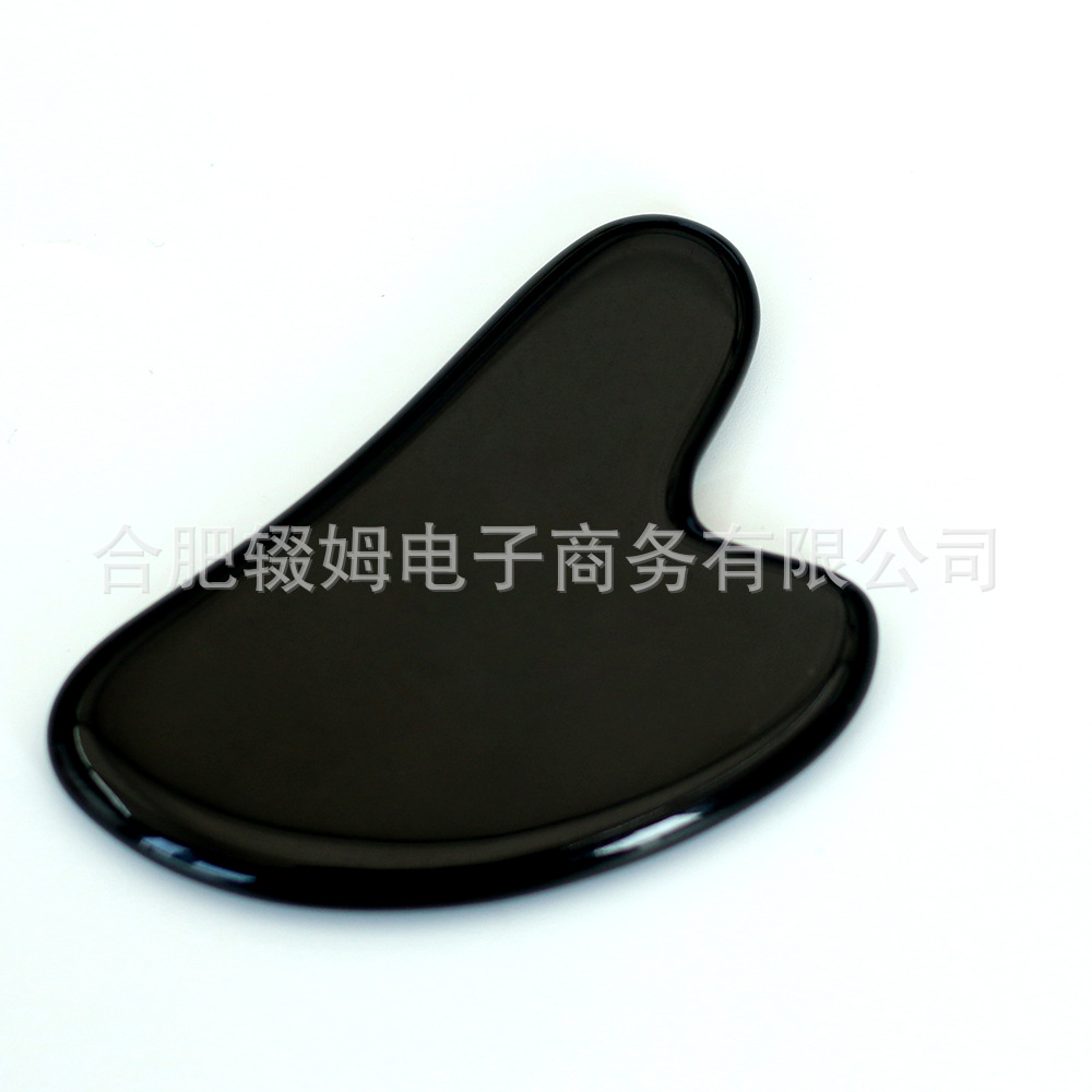 天然玉石黑曜石刮痧板面部脸部按摩工具经络拨筋棒心形刮板日常居家护理详情8