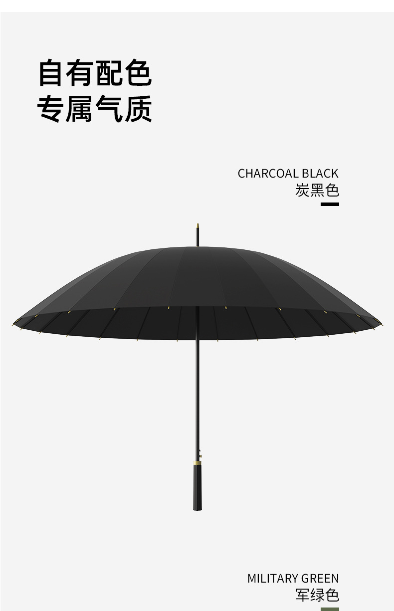 24-bone umbrellas, automatic umbrellas, large and extra-large size, factory bulk wholesale, straight-handled long-handled umbrellas, all-weather and all-weather, printed logo pic 15