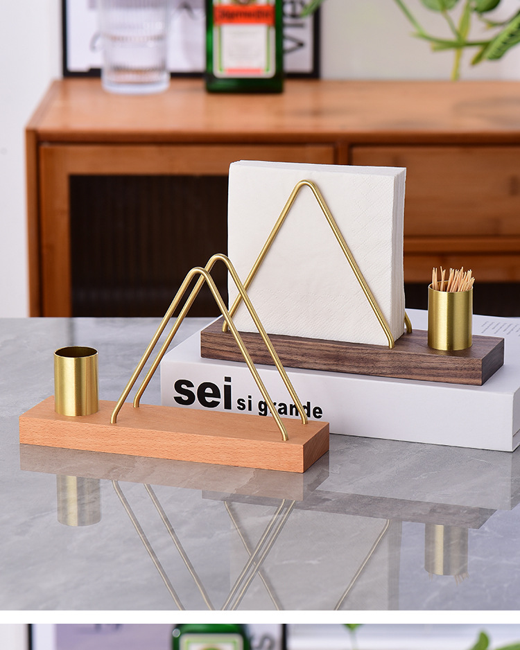 Solid wood creative vertical tissue holder, coffee shop, hotel, restaurant, milk tea shop, napkin holder, simple table tissue seat pic 19