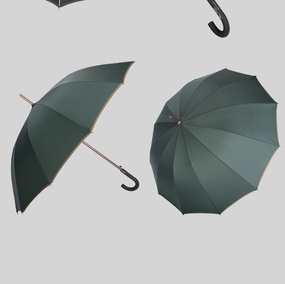 星宝商务长柄伞25寸大伞面12骨抗风25寸12骨素色雨伞可印logo详情19