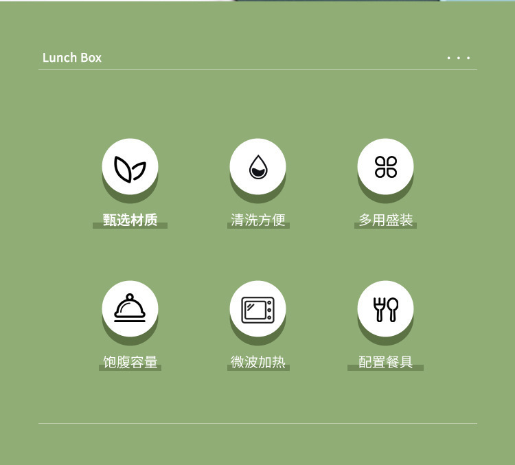 跨境方形饭盒塑料可微波炉加热上班族日式风双层学生便当盒详情2