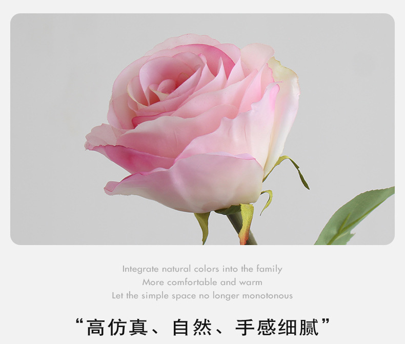 包邮仿真玫瑰单支大花头婚礼装饰假花千层玫瑰景观宠物园艺花卉详情9