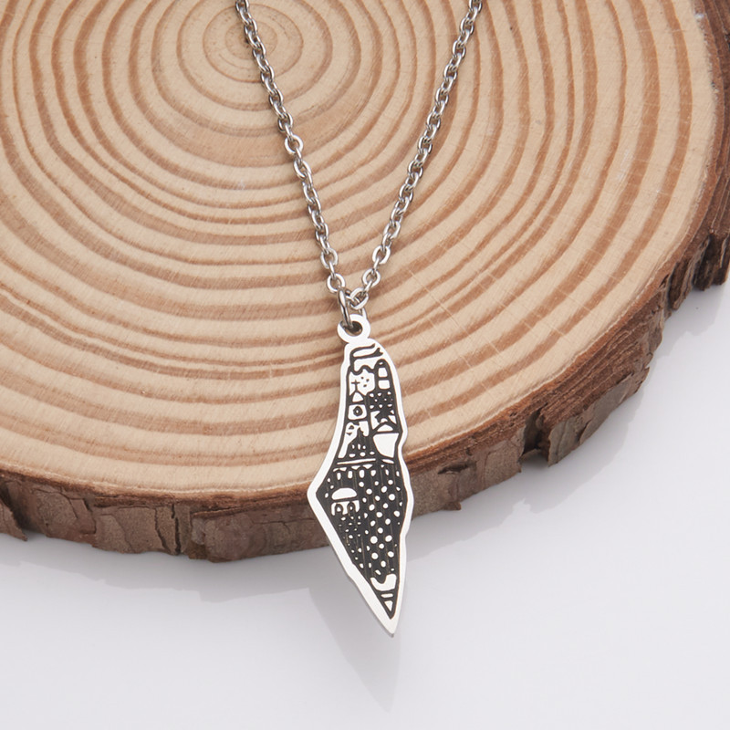 Stainless steel necklaces for Israeli and Palestinian mosques, titanium steel pendants for men and women, fashionable accessories pic 3