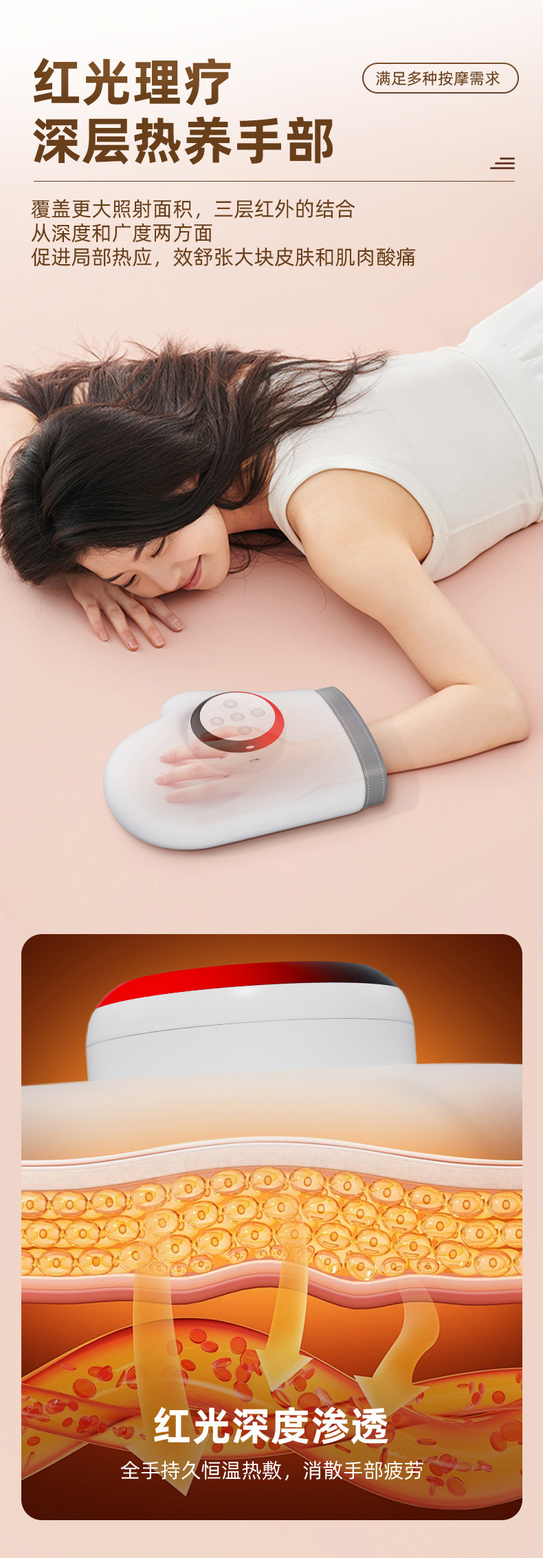 跨境新款智能气压热敷手部按摩仪全自动仿人手揉捏手指关节按摩器详情7