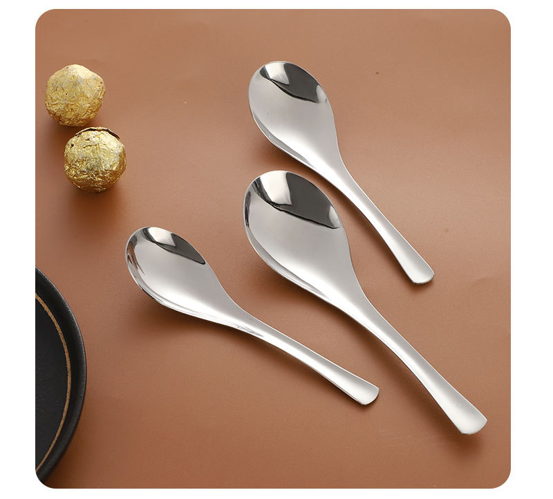 201不锈钢勺子调羹喝汤吃饭勺伯爵勺宫廷勺家用酒店厨房简约圆勺详情12