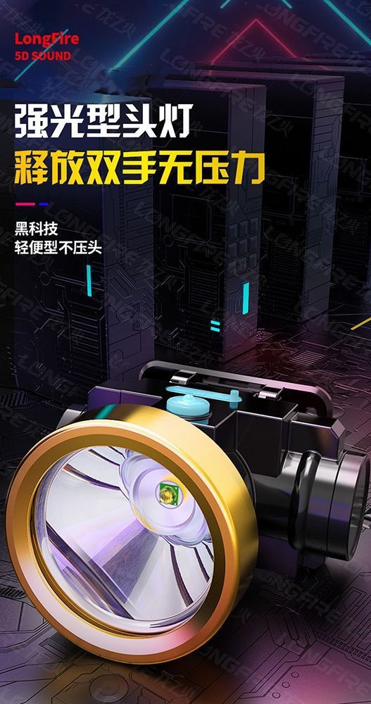 LED夜钓强光头灯可USB充电锂电小头灯钓户外巡逻露营头戴式手电筒详情1