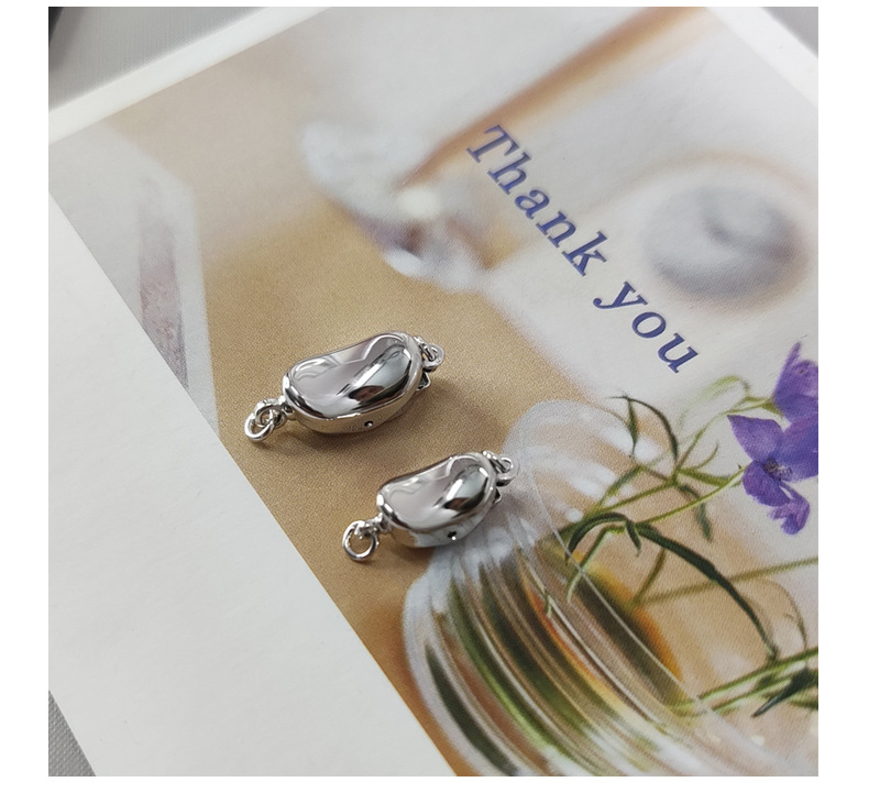 S925 sterling silver ingot clasp, pearl necklace clasp, DIY handmade accessory jewelry clasp, pea clasp, stick clasp, bracelet clasp pic 7