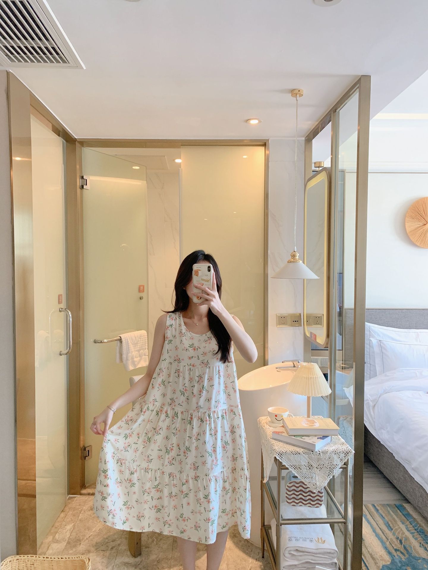 棉绸睡裙女时尚无袖大码印花薄款直播推荐套装可外穿睡衣家居服详情23