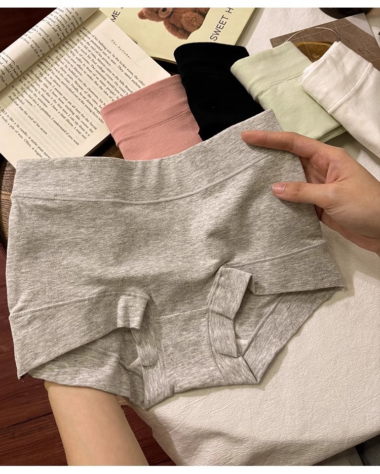 厂家直销纯棉内裤女抑菌全棉石墨烯裆中高腰透气女士大码平角裤详情2