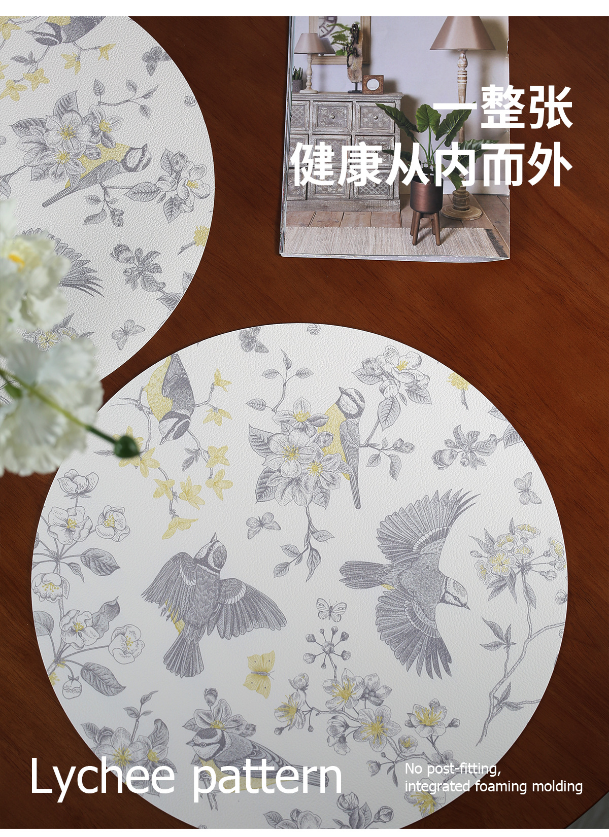 Tabletex热销现货防油污防水餐垫隔热垫印刷皮革餐垫桌垫杯垫详情4
