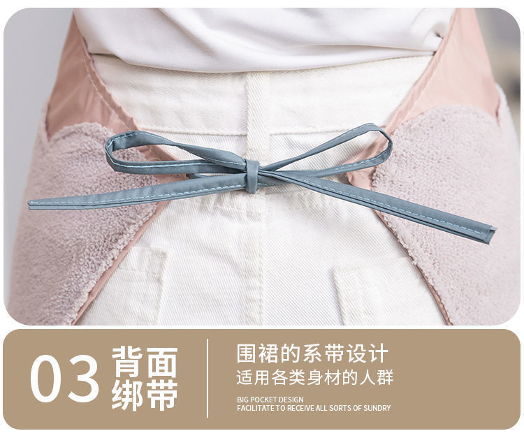 擦手围裙女厨房家用防水防油2025新款餐饮专用网红工作服免洗围腰详情9
