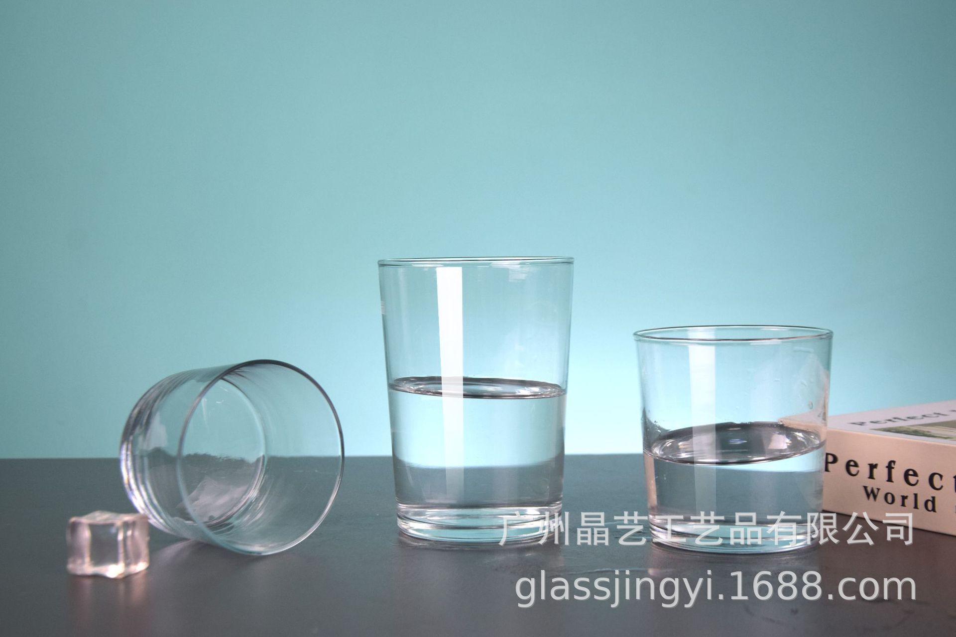 宽口玻璃杯简约水杯INS果汁雪糕苏打水杯直身家用餐厅矮款玻璃杯详情13