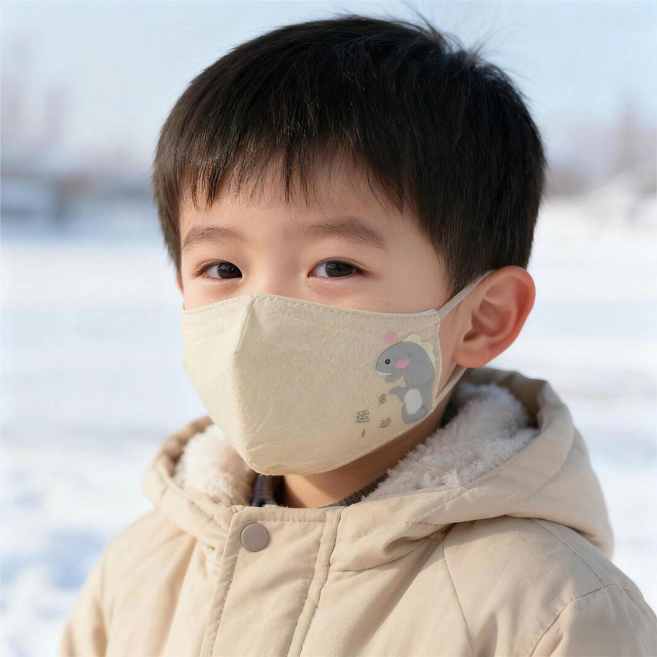 冬天儿童口罩纯棉保暖A级独立包装可水洗4-12岁可爱卡通布面罩详情12