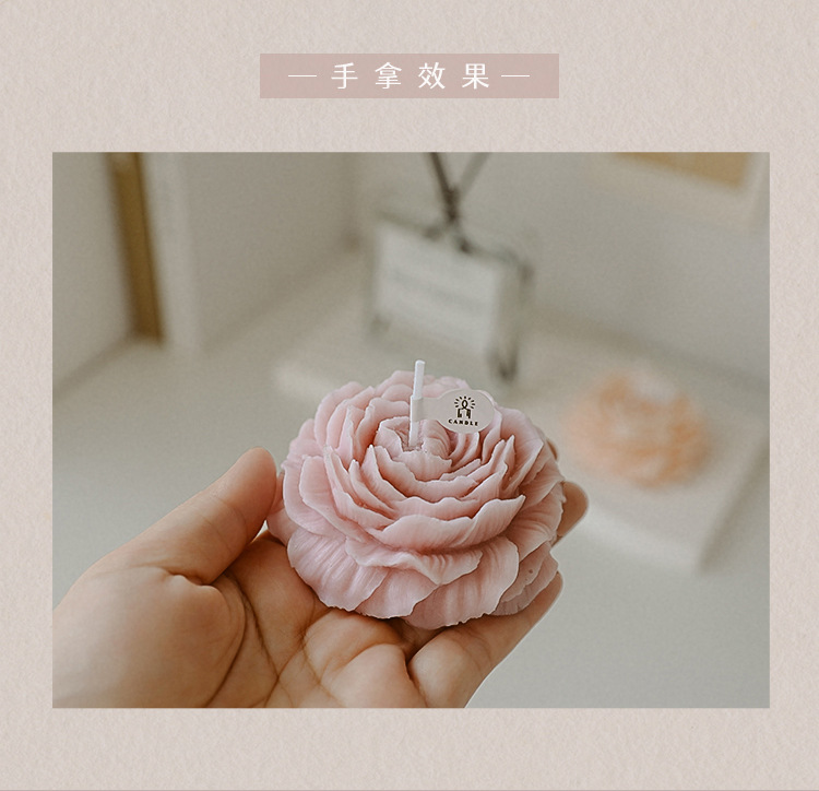 香氛伴手礼牡丹花造型蜡烛摆件氛围感礼物母亲节创意香薰蜡烛定制详情16