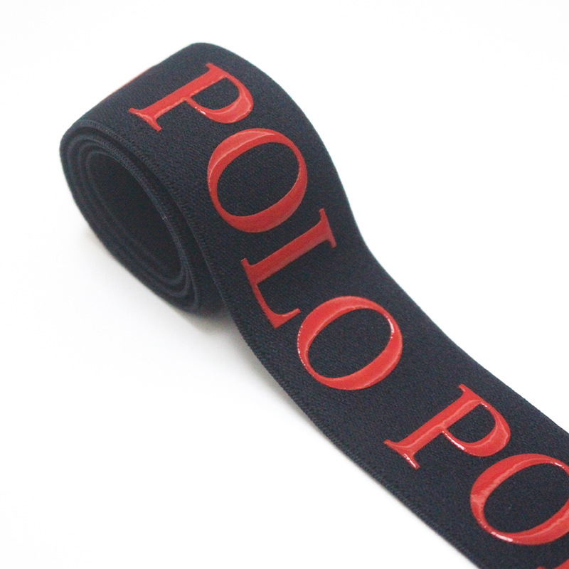 Factory-customized epoxy resin LOGO letter elastic band, silicone rubber band, underwear elastic band, waistband, anti-slip design pic 4