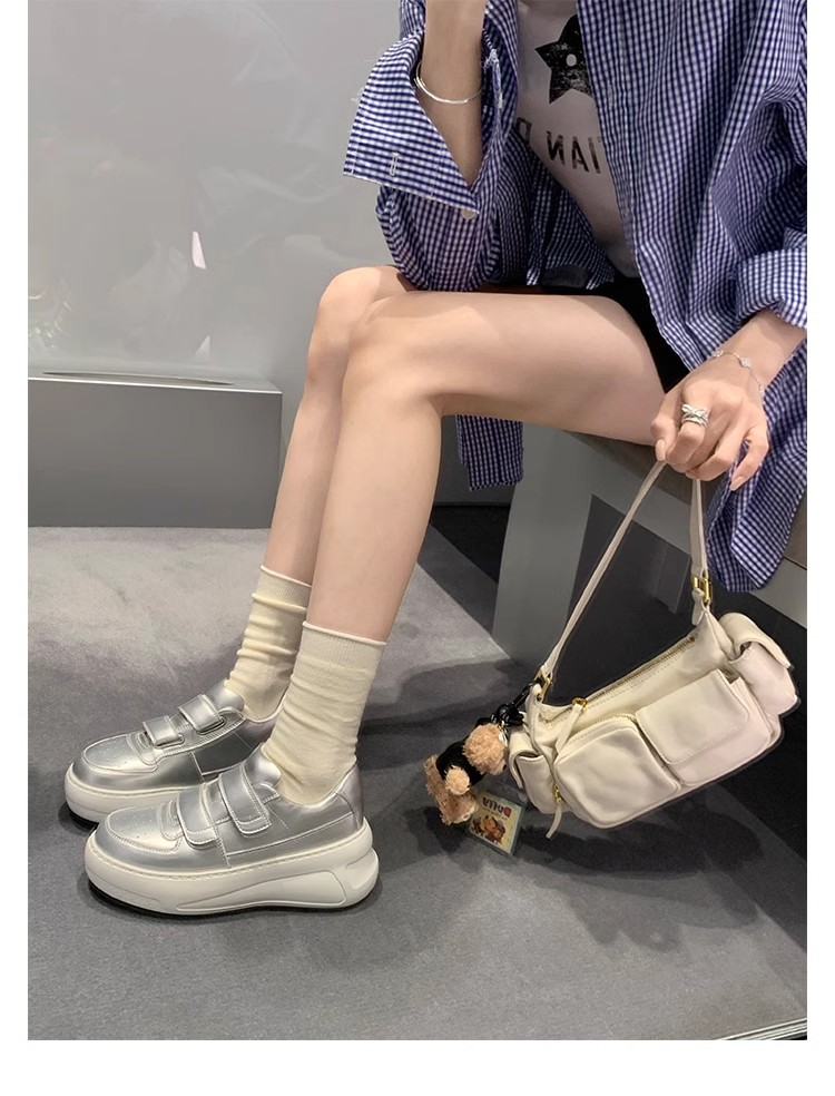 sheii苏茵茵同款~6.5cm厚底~笑脸魔术贴增高休闲运动板鞋女小白鞋详情19