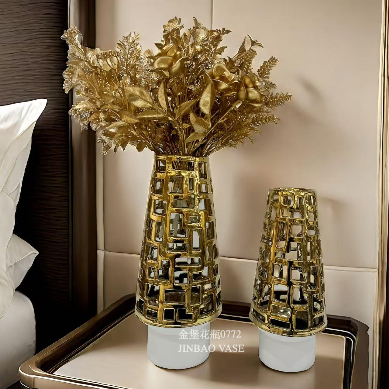 Nordic creative ceramic vases, rotating aesthetic ornaments, high-end living room entrance hall tabletop, dining table, dried flower decorations pic 23