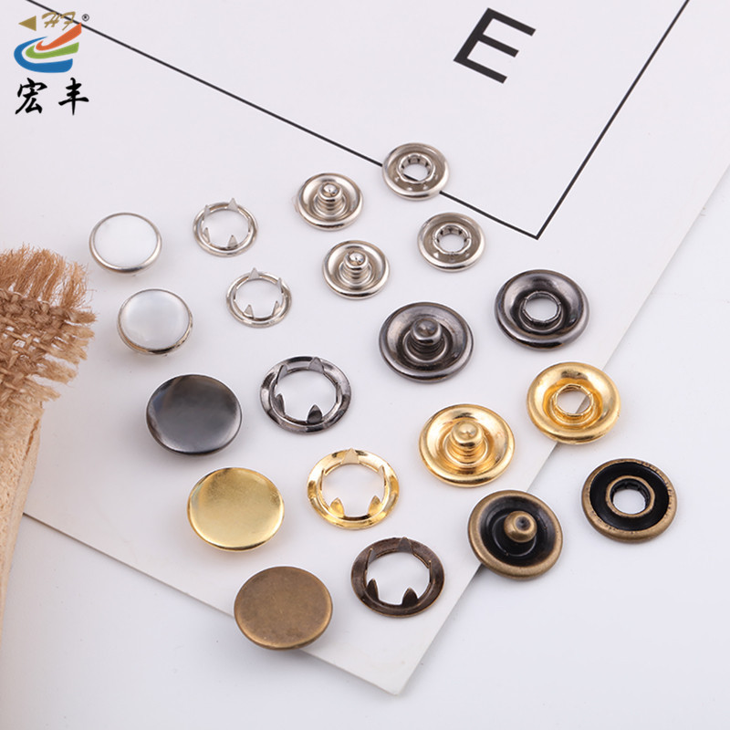 厂家直供不锈钢五爪扣四件套金属空心金色灰色古铜色服装暗扣现货详情4