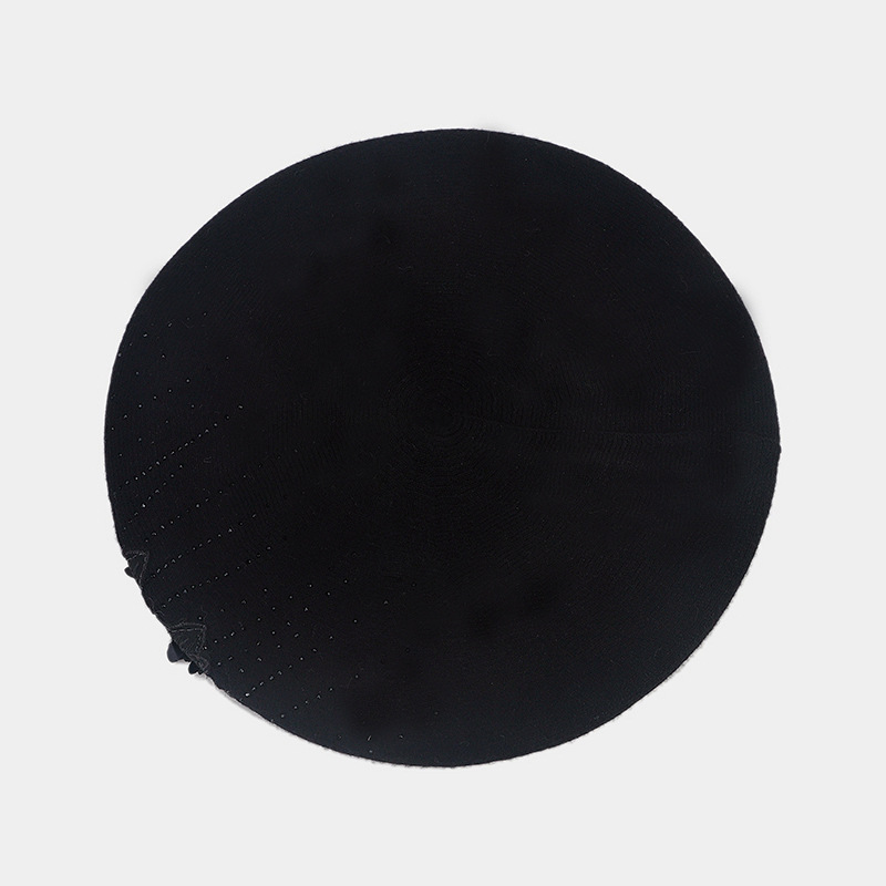 French retro rhinestone flower-patterned knitted bud hat, artistic, fresh and fashionable painter hat, autumn and winter beret pic 9