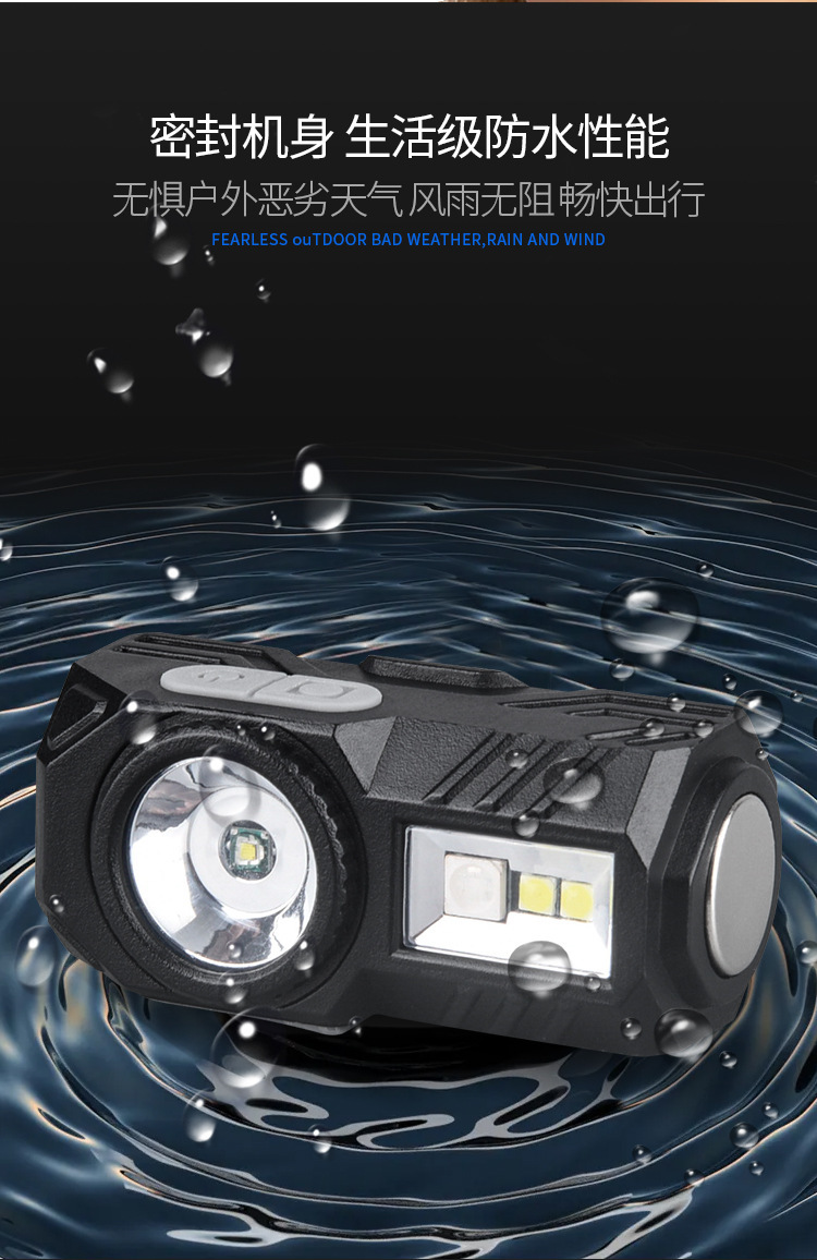 T131 Light sensor headlamp USB charging night fishing lamp Running cap clipper headlamp Wearing dual-purpose four-source LED headlamp pic 19
