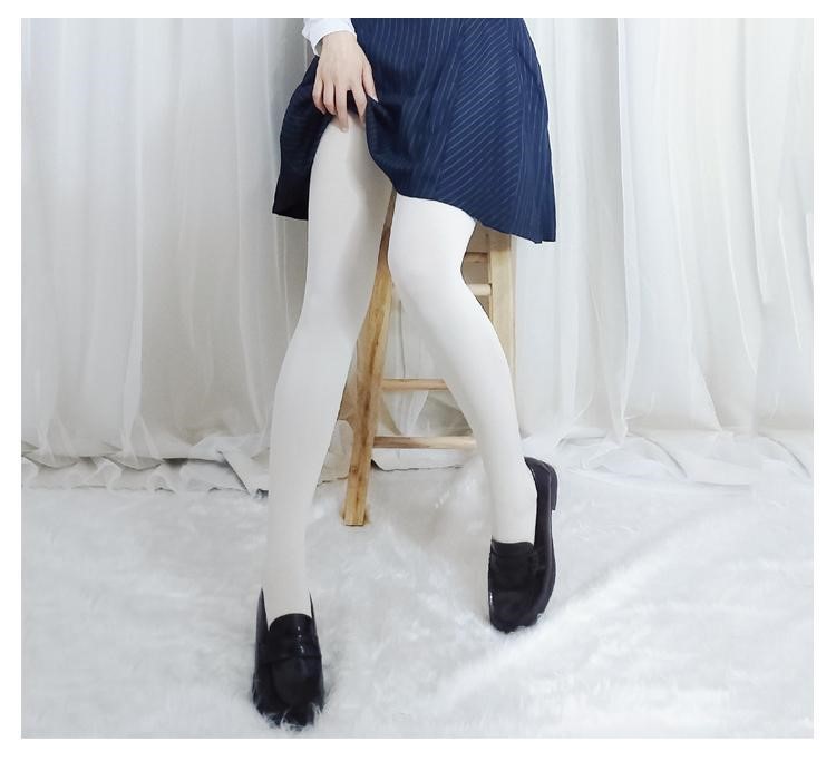 日系奶白色天鹅绒打底连裤黑色丝袜女秋冬加厚保暖软妹春夏季薄款详情5