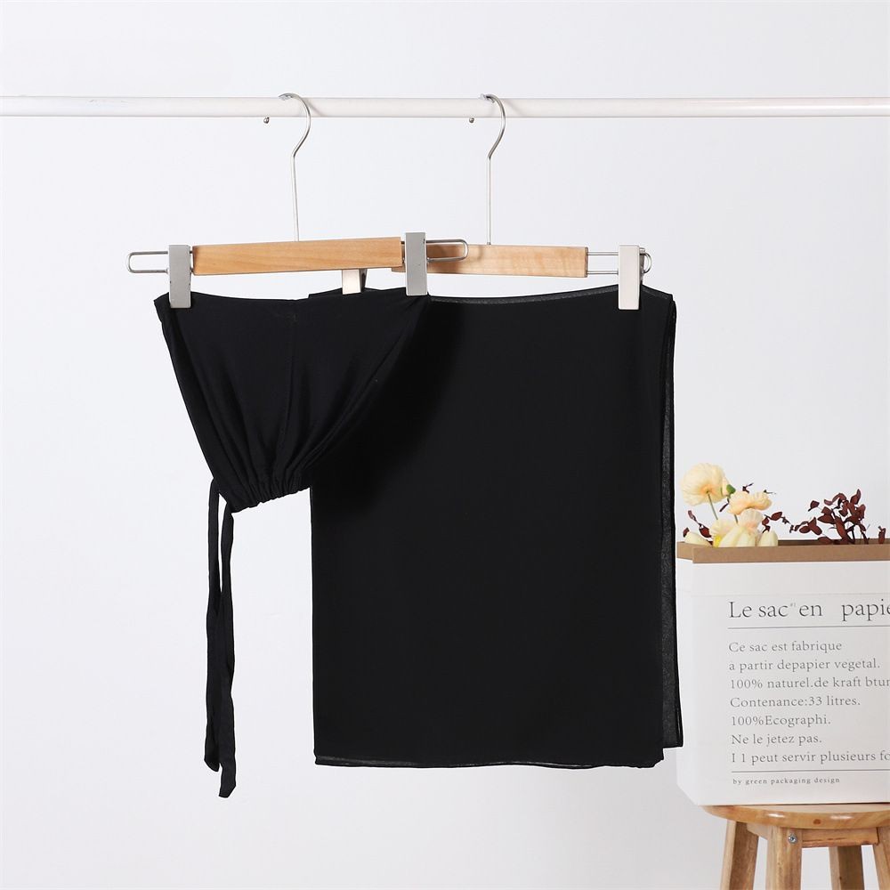 Adjustable small cap and chiffon headscarf one-piece set, multi-color in-stock scarf, Middle East Malaysia headscarf pic 9