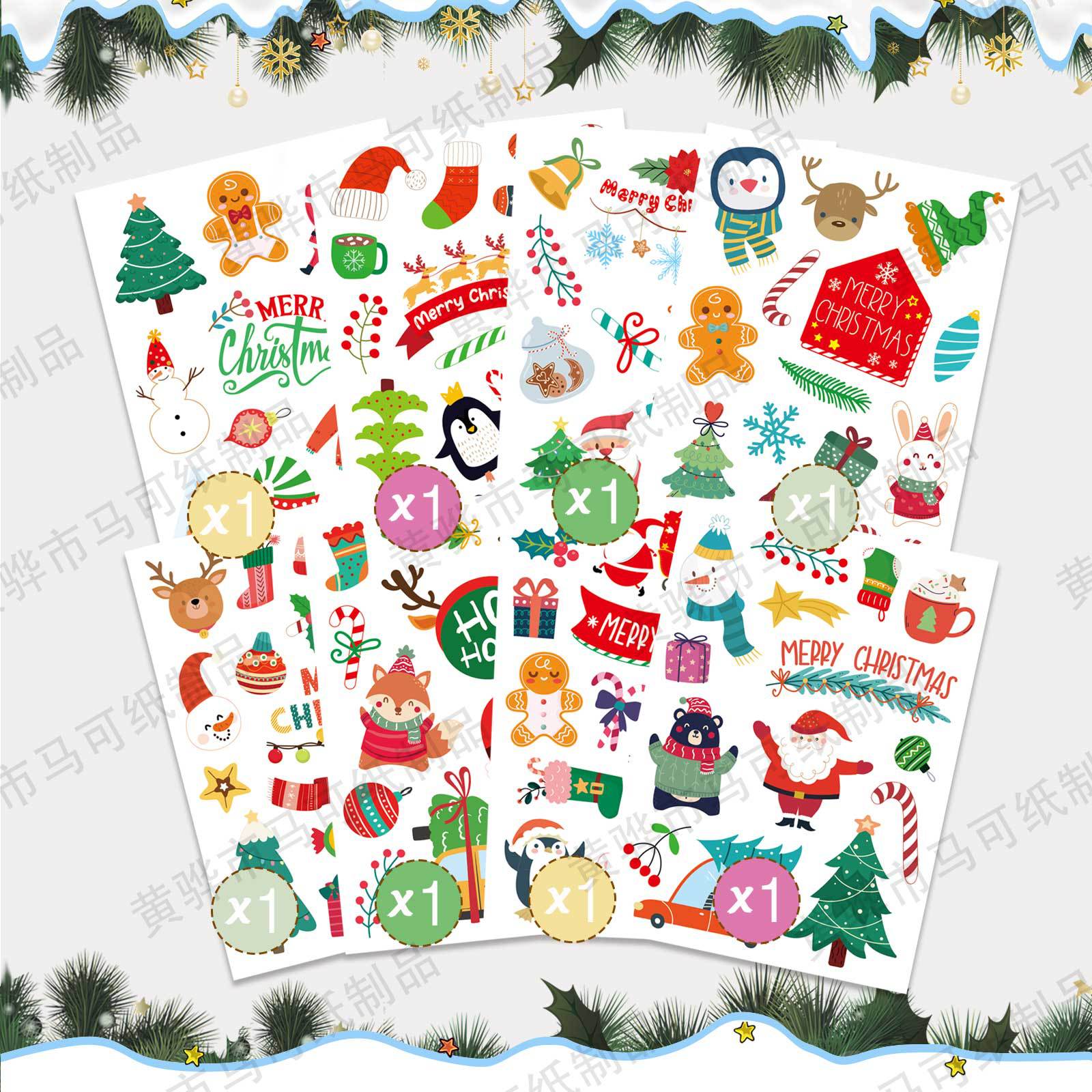 Christmas holiday sticker decoration, Christmas gift self-adhesive label decoration stickers, Christmas party decoration pic 4