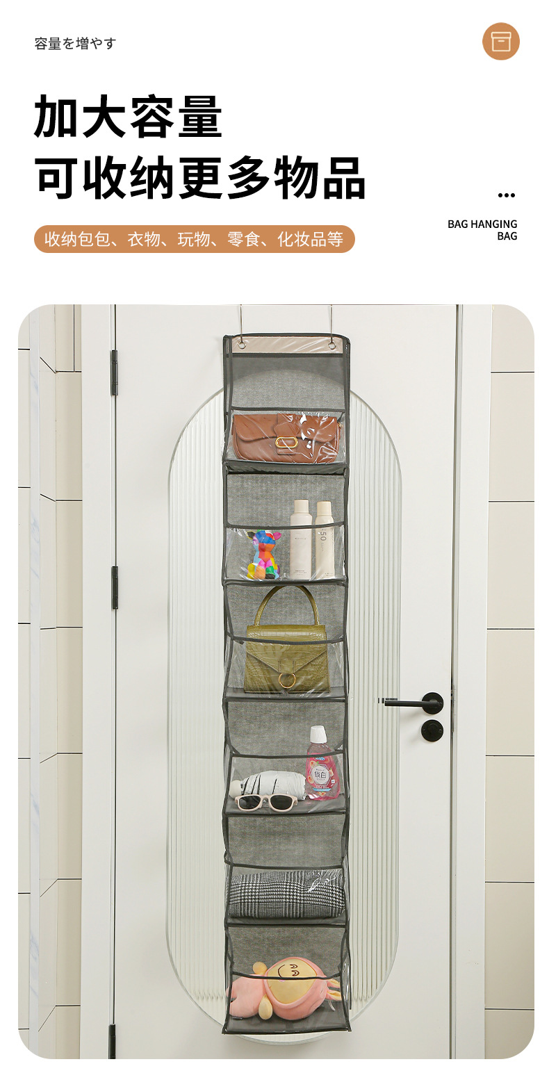 门后收纳袋家用多层包包玩具储物袋悬挂式墙上内衣杂物收纳挂架详情7
