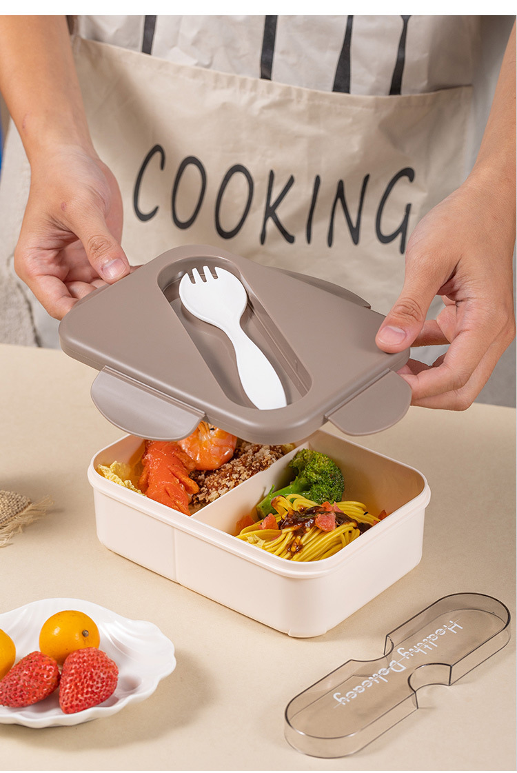厂家直销饭盒分格上班族可微波加热便当盒塑料餐盒学生打饭 午餐详情13