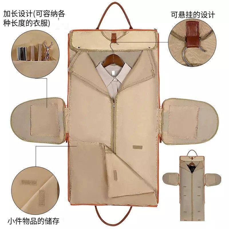 In-stock storage luggage bags, leather folding suit bags, large-capacity hand-held clothing luggage, travel crossbody clothing bags pic 2