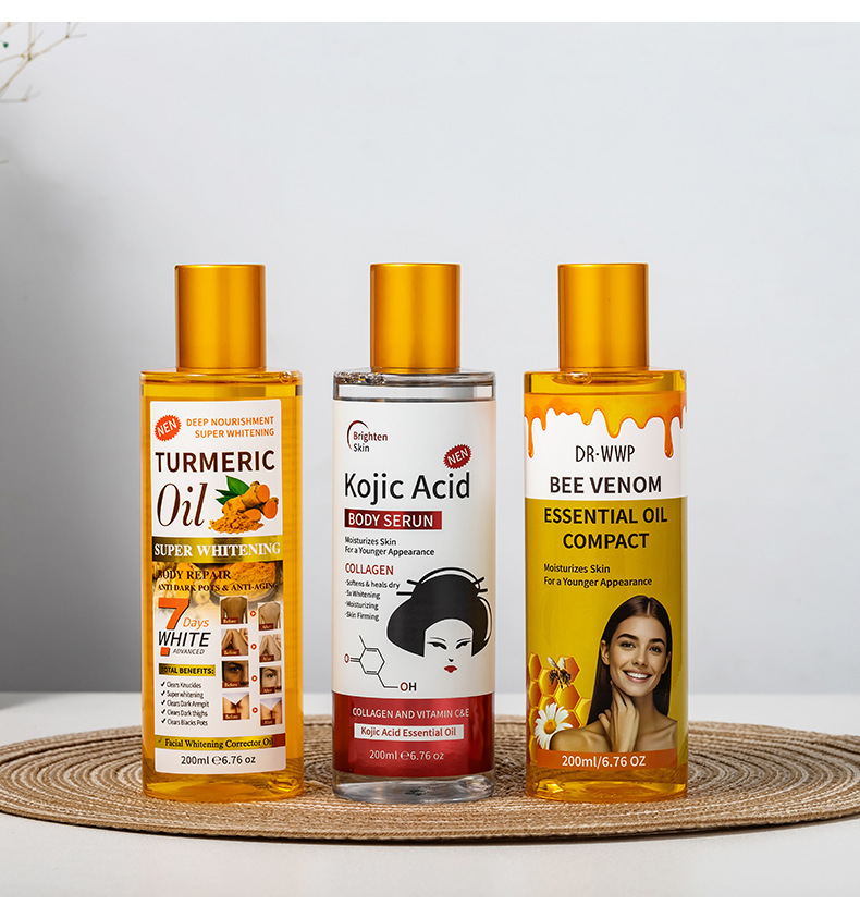 Cross-border Turmeric Massage Essential Oil Moisturizes, Unblocks meridians and generates heat. Foreign trade Ginger essential Oil Body Massage and Gua Sha Oil 200ml pic 12