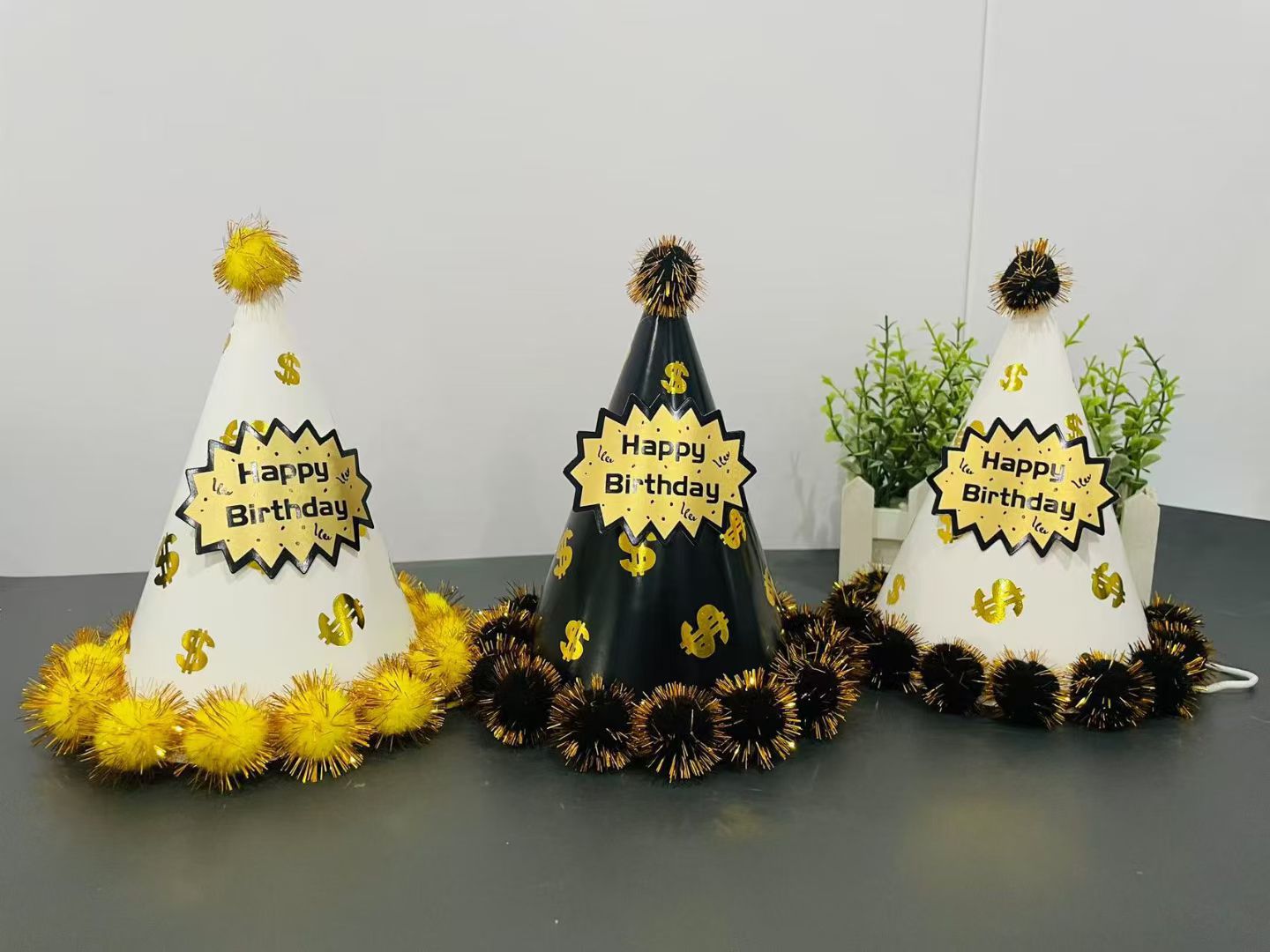 小清新绒球生日帽 ins网红风星星字母生日帽子生日蛋糕配件生日帽详情13