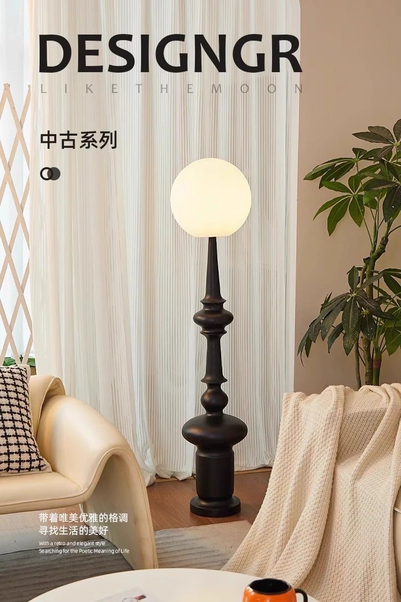 Italian retro design Roman column floor lamp, living room sofa beside, bedroom vintage decorative table lamp, creative standing lamp pic 5